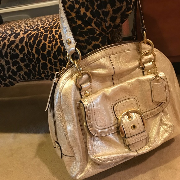 Coach Handbags - Gold metallic coach bag